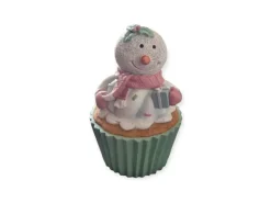 Dekorative Figuren^Dekofigur Cupcake Schneemann 14,5 cm