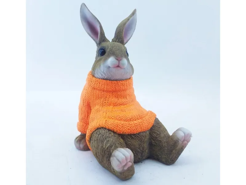 Ostern^Dekofigur Hase mit Pulli 22 cm