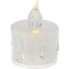 Kerzen^Deko-Kerze mit LED Ø 3,6 cm x 5 cm Transparent