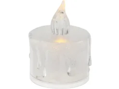 Kerzen^Deko-Kerze mit LED Ø 3,6 cm x 5 cm Transparent