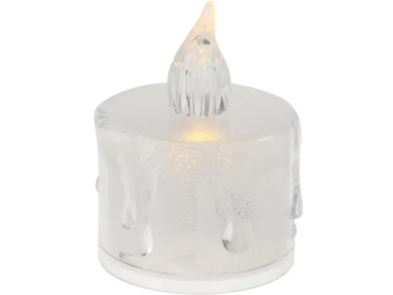 Kerzen^Deko-Kerze mit LED Ø 3,6 cm x 5 cm Transparent