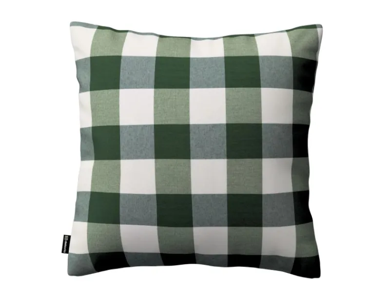 Dekoria Kissenbezüge^Kissenhülle Kinga aus Stoffkollektion Quadro in Grün-Ecru in 50 x 50 cm