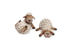 Dekorative Figuren^Deko-Schaf Liegend aus Polyresin Sortenauswahl 10,5 cm x 8,5 cm x 5 cm Creme