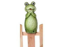 Dekorative Figuren^Deko-Zaunfigur Frosch Terracotta 22 cm Grün