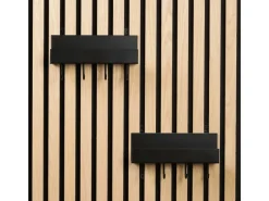 Denpanels Wandregale^Regal schwarz mit 4 Stiften 21,5 cm inkl. Schrauben