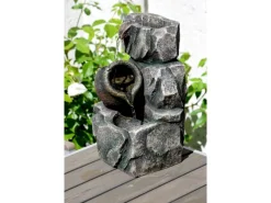Dobar Design-Zimmerbrunnen Polyresin in Felsen-Optik Grau