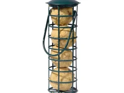 Dobar Vogelbedarf^Futterspender mit 4 Meisenknödeln für Wildvögel 7 cm x 7 cm x 20 cm Grün