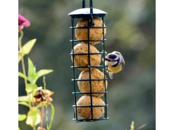 Dobar Vogelbedarf^Futterspender mit 4 Meisenknödeln für Wildvögel 7 cm x 7 cm x 20 cm Grün