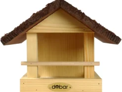 Dobar Vogelbedarf^Kleines Vogelfutterhaus mit Rindendach 20 cm x 22,5 cm x 18 cm Kiefer