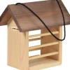 Dobar Meisenknödelhalter Kieferholz Futterstation für Wildvögel 22 x 14 x 21 cm