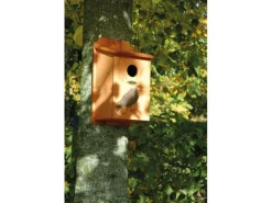 Dobar Vogelbedarf^Nistkasten mit Siebdruckmotiv Star Ø 45 mm 19 x 20 x 38 cm Kiefer FSC®