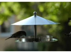 Dobar Rundes Design-Futterhaus Edelstahl zum Aufhängen