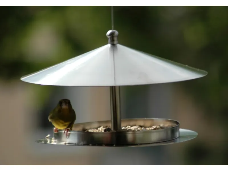 Dobar Rundes Design-Futterhaus Edelstahl zum Aufhängen