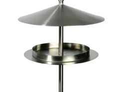 Dobar Vogelbedarf^Rundes Design-Futterhaus Edelstahl mit Ständer