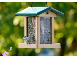 Dobar Vogelbedarf^Vogelfutterstation mit Acrylglas-Futtersilo 22 x 25 x 28 cm Grün FSC®