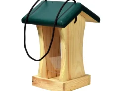 Dobar Vogelbedarf^Vogelfutterstation mit Acrylglas-Futtersilo 16 cm x 16 cm x 24 cm Grün