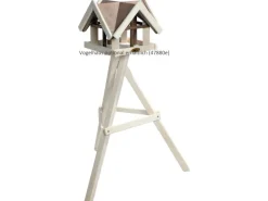 Dobar Vogelhaus-Ständer 60 x 60 x 90 cm Weiß dreibeinig Kiefer