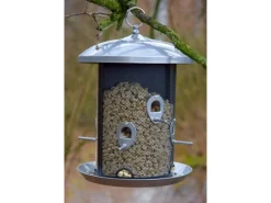 Dobar XXL Futterspender mit 2 Kammern 24 cm x 24 cm x 33 cm Metall