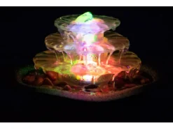 Dobar Zimmerbrunnen Kaskade Blüte dreistufig in Metallic-Optik mit Deko-Steinen