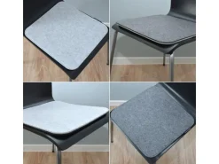 DuneDesign Kissen^4 Eckige Sitzkissen aus Filz 35 x 35 cm in Grau und Hellgrau