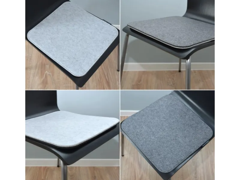 DuneDesign Kissen^4 Eckige Sitzkissen aus Filz 35 x 35 cm in Grau und Hellgrau