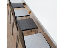 DuneDesign Kissen^4 Eckige Sitzkissen aus Filz 35 x 35 cm in Grau und Hellgrau