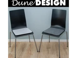 DuneDesign Kissen^4 Eckige Sitzkissen aus Filz 35 x 35 cm in Grau und Hellgrau
