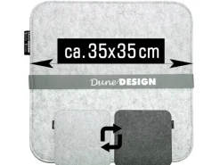 DuneDesign Kissen^4 Eckige Sitzkissen aus Filz 35 x 35 cm in Grau und Hellgrau