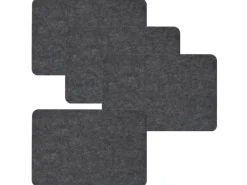 DuneDesign 4 Extradicke Tischsets aus Filz 43 x 30 x 0.5 cm Grau