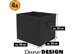 DuneDesign Regale Schwarz|Sitzbänke^Aufbewahrungsbox für Kallax Regal 33 x 38 x 33 cm 4er Set mit Griff