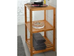 DuneDesign Bücherregale^Badezimmer-Regal 83 x 38 x 40 cm mit 3 Fächern aus Bambus