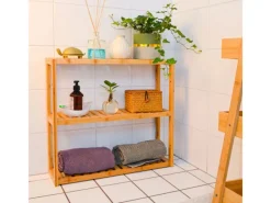 DuneDesign Bambus Regal für das Badezimmer 60 x 54 x 15 cm