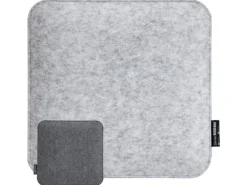 DuneDesign Eckiges Sitzkissen aus Filz 35 x 35 cm 30 mm Stark in Grau