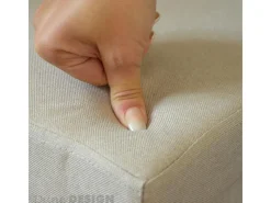 DuneDesign Faltbarer Sitzwürfel 38 x 38 x 38 cm mit Stauraum Beige-Grau