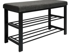 DuneDesign Offener Schuhschrank aus Metall 81 x 32 x 46 cm Grau