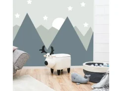 DuneDesign Rentier Spielzeug Hocker mit Stauraum 57 x 31 x 55 cm Beige