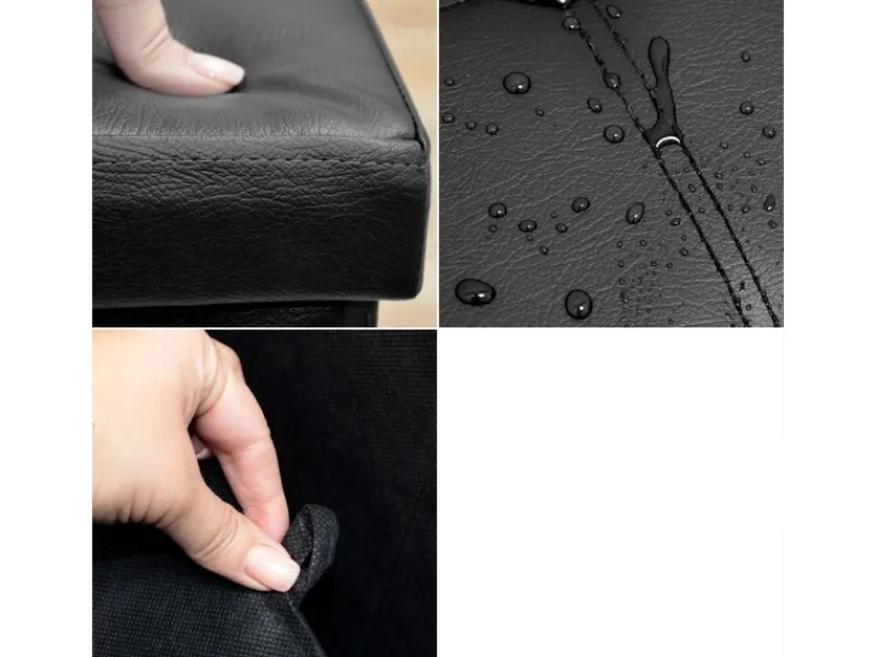 DuneDesign Sitzbank mit 120L Stauraum 110 x 38 x 38 cm in Schwarz