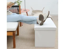 DuneDesign Sitzbänke|Garderoben^Sitzbank mit 120L Stauraum 110 x 38 x 38 cm in Weiß