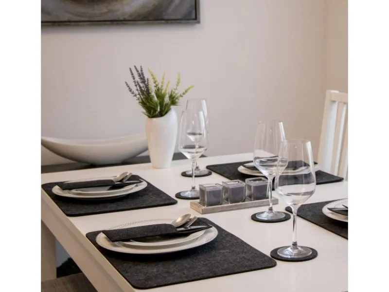 DuneDesign Tischdecken^Tischset für 4 Personen aus Filz 43 x 30 cm Anthrazit