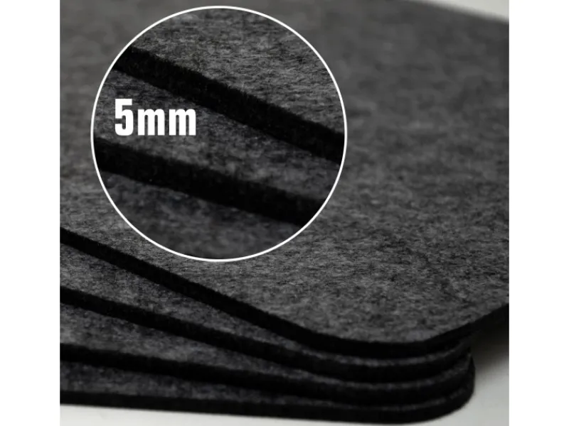 DuneDesign Tischdecken^Tischset für 4 Personen aus Filz 43 x 30 cm Anthrazit