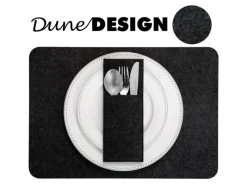 DuneDesign Tischdecken^Tischset für 4 Personen aus Filz 43 x 30 cm Anthrazit