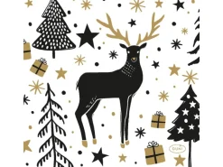 Duni Servietten Dessin-Cocktail Magic Winter 24 cm x 24 cm 20 Stück FSC®