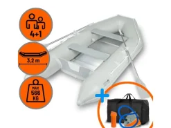 Eberth Sitzbänke^Schlauchboot 4 Personen + 1 Kind 3,20m x 1,50m Boot mit Sitzbank bis 566 kg