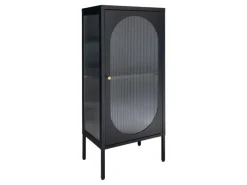 Vitrinen^ebuy24 Adelaide Vitrinenschrank 1 Glastür Schwarz
