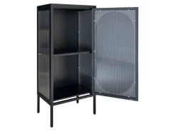 Vitrinen^ebuy24 Adelaide Vitrinenschrank 1 Glastür Schwarz