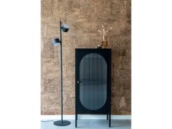 Vitrinen^ebuy24 Adelaide Vitrinenschrank 1 Glastür Schwarz