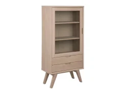 Vitrinen^ebuy24 Align Vitrinenschrank Höhe 145 cm 1 Glastür 2 Schubladen Eiche