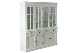 ebuy24 Amaretta 4-Türige Vitrinenschrank Antik Weiss Antik Patiniert