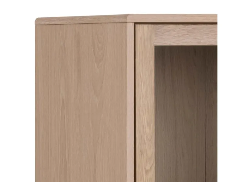 Vitrinen^ebuy24 Aston Vitrinenschrank mit 2 Glastüren und 1 Schublade Weiß Geölt EichenDekor