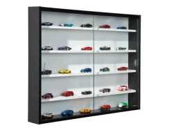 ebuy24 Comit Vitrinenschrank Wandhängend 2 Glastüren Weiss Schwarz